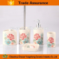 Fantástico hecho elegante accesorio de baño de cerámica de flores